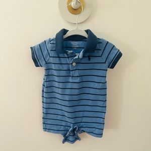 Ralph Lauren blue stripe boy’s rompers size 0-3 months.
